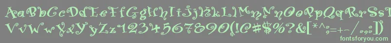 SwingerMedium-fontti – vihreät fontit harmaalla taustalla