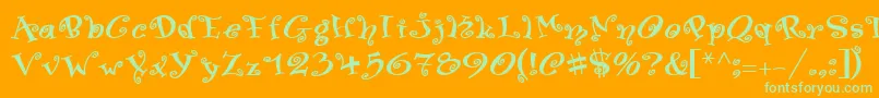 SwingerMedium Font – Green Fonts on Orange Background
