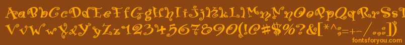 SwingerMedium Font – Orange Fonts on Brown Background