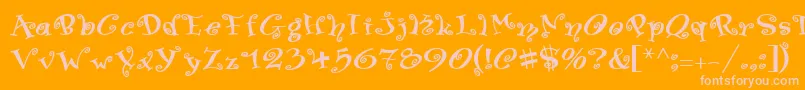 SwingerMedium-Schriftart – Rosa Schriften auf orangefarbenem Hintergrund