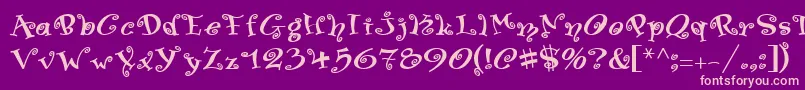 SwingerMedium-fontti – vaaleanpunaiset fontit violetilla taustalla