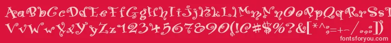 SwingerMedium-Schriftart – Rosa Schriften auf rotem Hintergrund