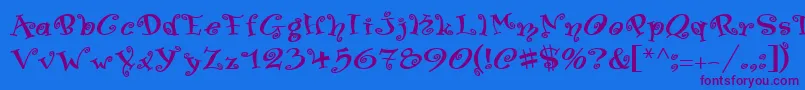SwingerMedium Font – Purple Fonts on Blue Background