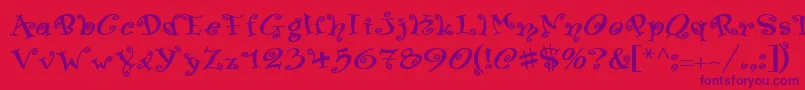 SwingerMedium Font – Purple Fonts on Red Background