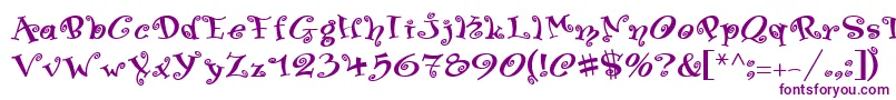 SwingerMedium-Schriftart – Violette Schriften auf weißem Hintergrund