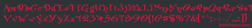 Шрифт SwingerMedium – красные шрифты на чёрном фоне