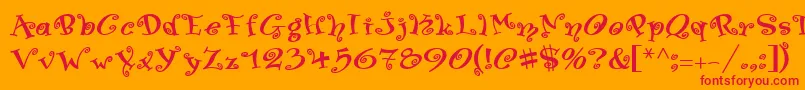 SwingerMedium Font – Red Fonts on Orange Background