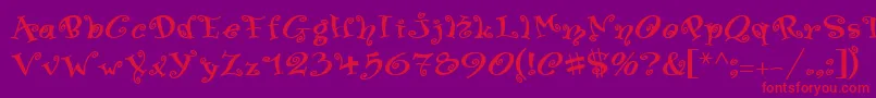 SwingerMedium Font – Red Fonts on Purple Background