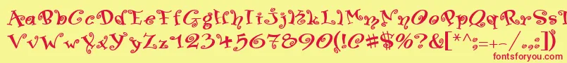 SwingerMedium Font – Red Fonts on Yellow Background