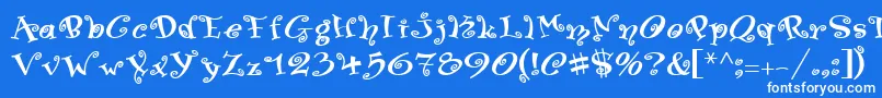 SwingerMedium-fontti – valkoiset fontit sinisellä taustalla