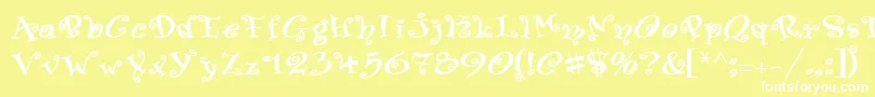 Шрифт SwingerMedium – белые шрифты на жёлтом фоне