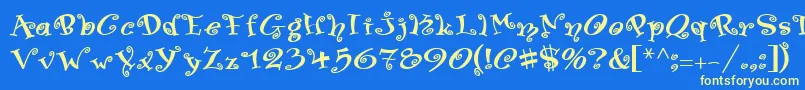 SwingerMedium Font – Yellow Fonts on Blue Background