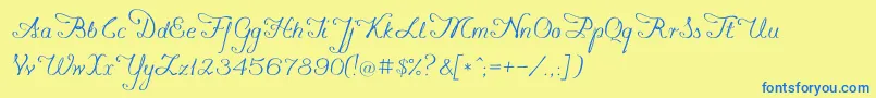 Konstytucyja091 Font – Blue Fonts on Yellow Background