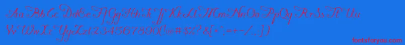 Czcionka Konstytucyja091 – czerwone czcionki na niebieskim tle