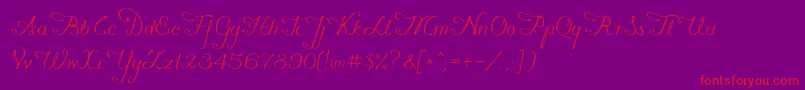 Konstytucyja091 Font – Red Fonts on Purple Background