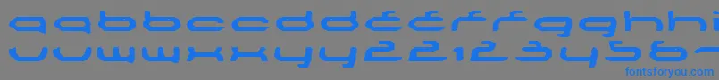 フォントMechoba – 灰色の背景に青い文字