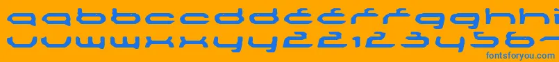 Mechoba Font – Blue Fonts on Orange Background
