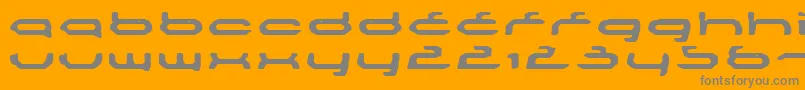 Mechoba-Schriftart – Graue Schriften auf orangefarbenem Hintergrund