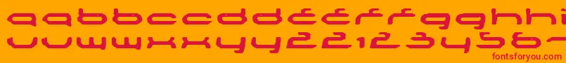 Mechoba-Schriftart – Rote Schriften auf orangefarbenem Hintergrund