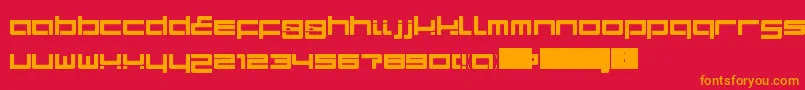 フォントProtoLdr – 赤い背景にオレンジの文字