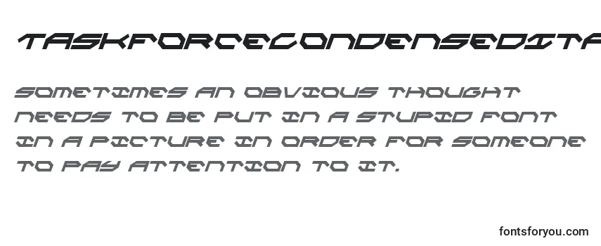 TaskforceCondensedItalic-fontti