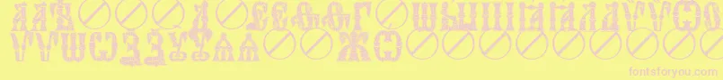 IndyctonUcs Font – Pink Fonts on Yellow Background