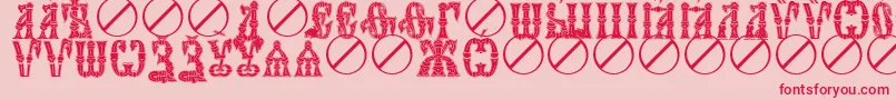 IndyctonUcs Font – Red Fonts on Pink Background