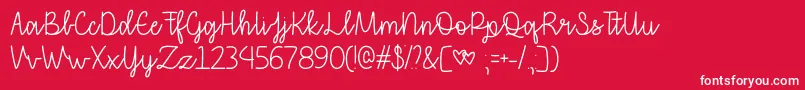 フォントThatILoveYouOtf – 赤い背景に白い文字
