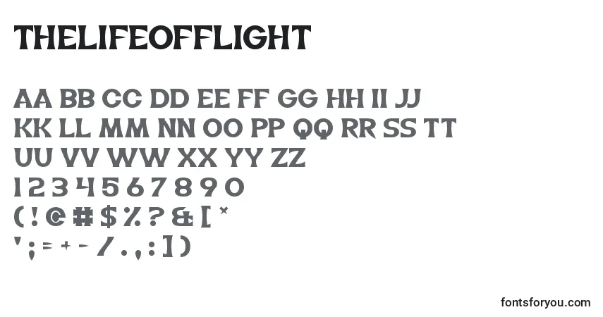 Шрифт TheLifeOfFlight – алфавит, цифры, специальные символы