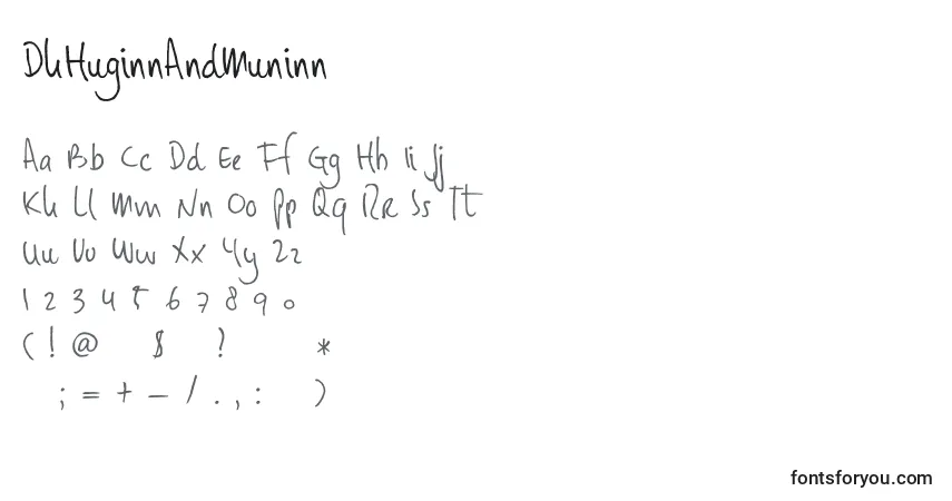DkHuginnAndMuninn-fontti – aakkoset, numerot, erikoismerkit