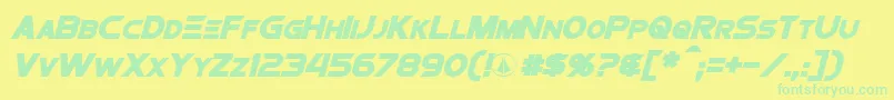 ProtocultureBoldItalic Font – Green Fonts on Yellow Background