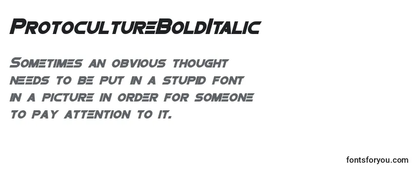 Review of the ProtocultureBoldItalic Font