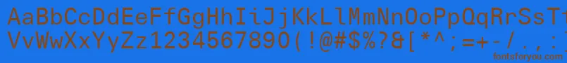 UniversNextTypewriterProRegular Font – Brown Fonts on Blue Background