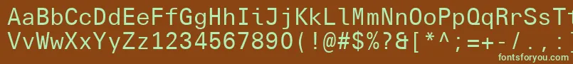 Шрифт UniversNextTypewriterProRegular – зелёные шрифты на коричневом фоне
