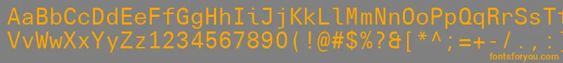 UniversNextTypewriterProRegular Font – Orange Fonts on Gray Background