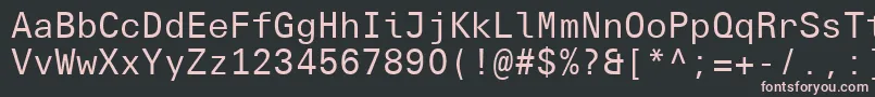 Czcionka UniversNextTypewriterProRegular – różowe czcionki na czarnym tle