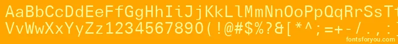 UniversNextTypewriterProRegular Font – Yellow Fonts on Orange Background