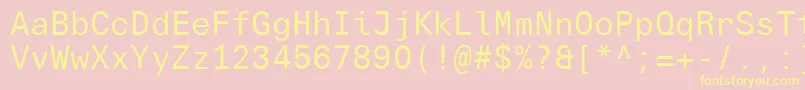 UniversNextTypewriterProRegular Font – Yellow Fonts on Pink Background