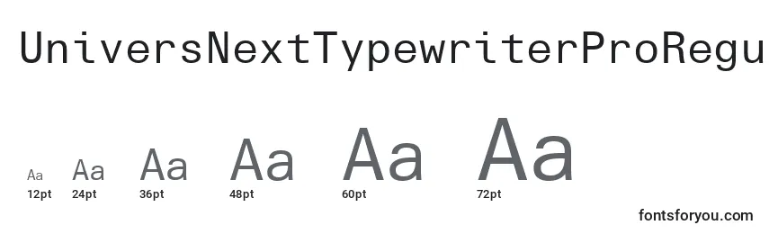 UniversNextTypewriterProRegular Font Sizes