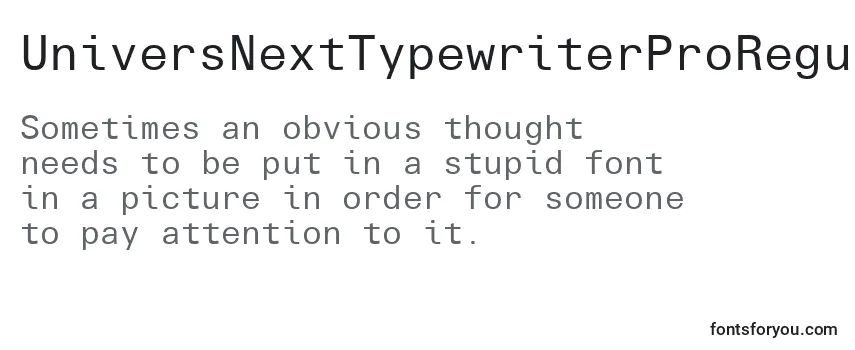 Review of the UniversNextTypewriterProRegular Font