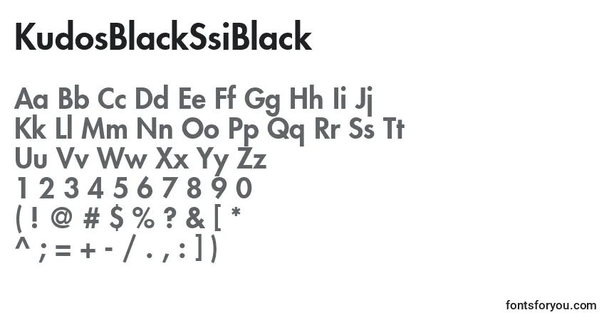 A fonte KudosBlackSsiBlack – alfabeto, números, caracteres especiais