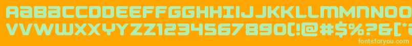 Falconpunchstraight Font – Green Fonts on Orange Background