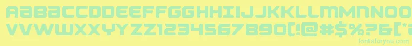 Falconpunchstraight-Schriftart – Grüne Schriften auf gelbem Hintergrund