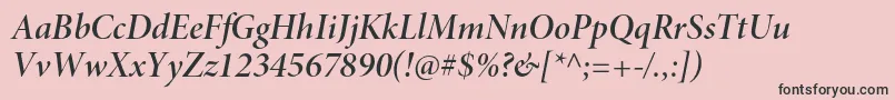 MinionproSemibolditdisp Font – Black Fonts on Pink Background