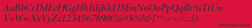 MinionproSemibolditdisp Font – Black Fonts on Red Background