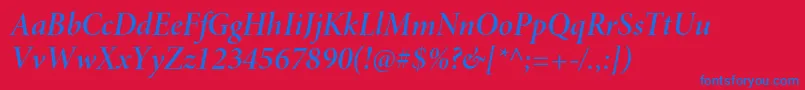 MinionproSemibolditdisp Font – Blue Fonts on Red Background