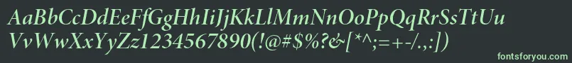 MinionproSemibolditdisp Font – Green Fonts on Black Background
