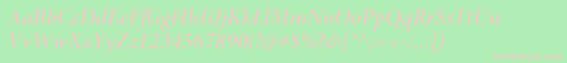 MinionproSemibolditdisp-Schriftart – Rosa Schriften auf grünem Hintergrund