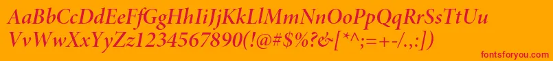 MinionproSemibolditdisp Font – Red Fonts on Orange Background