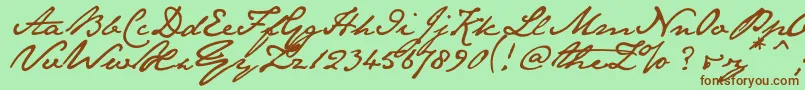 Janeausten-Schriftart – Braune Schriften auf grünem Hintergrund